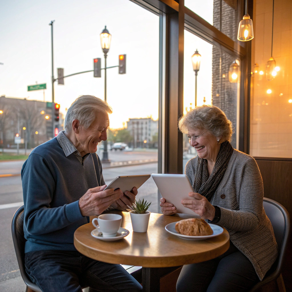 Two people sharing a conversation
