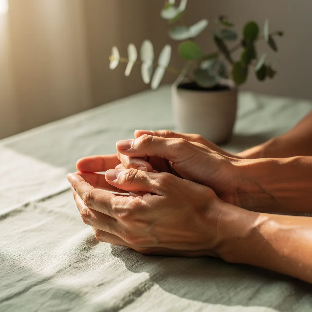 Hands reaching out together